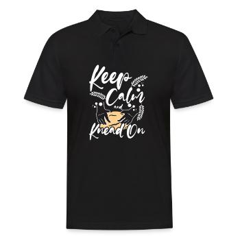 Baking bread, keep calm and kneed on - Men's Polo Shirt - black - Front - Kai (181cm)