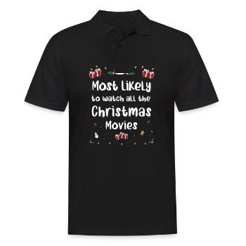Am ehesten werden Sie alle Weihnachtsfilme ansehen - Männer Poloshirt - Schwarz - Vorne - Kai (181cm)