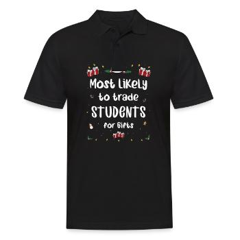 Most Likely To Trade Students For Gifts Xmas - Men's Polo Shirt - black - Front - Kai (181cm)