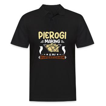 Pierogi making is my superpower - Men's Polo Shirt - black - Front - Kai (181cm)