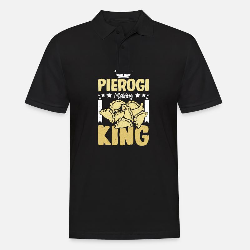 Pierogi making king - Männer Poloshirt - Schwarz