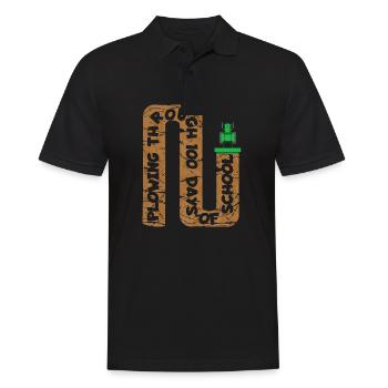 100. Tag Des Schul Traktorkostüms 100 Schultage - Männer Poloshirt - Schwarz - Vorne - Kai (181cm)