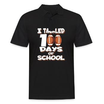 100. Tag Des Schulfußballkostüms 100 Schultage - Männer Poloshirt - Schwarz - Vorne - Kai (181cm)
