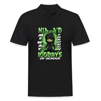100. Schultag Ninja Kostüm 100 Schultage - Männer Poloshirt - Schwarz - Vorne - Kai (181cm)