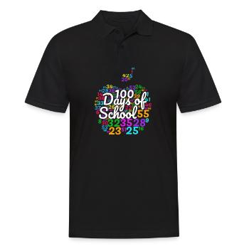 100. Tag Des Schulanlegeskostüms 100 Schultage - Männer Poloshirt - Schwarz - Vorne - Kai (181cm)