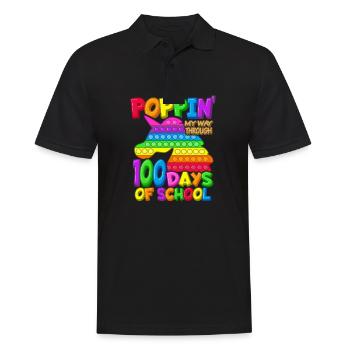 100. Schultag Einhornkostüm 100 Schultage - Männer Poloshirt - Schwarz - Vorne - Kai (181cm)