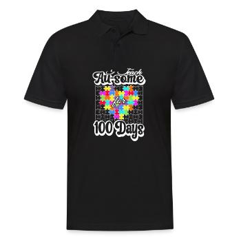 100. Tag Des Schulpuzzle Herzkostüm 100 Tage - Männer Poloshirt - Schwarz - Vorne - Kai (181cm)