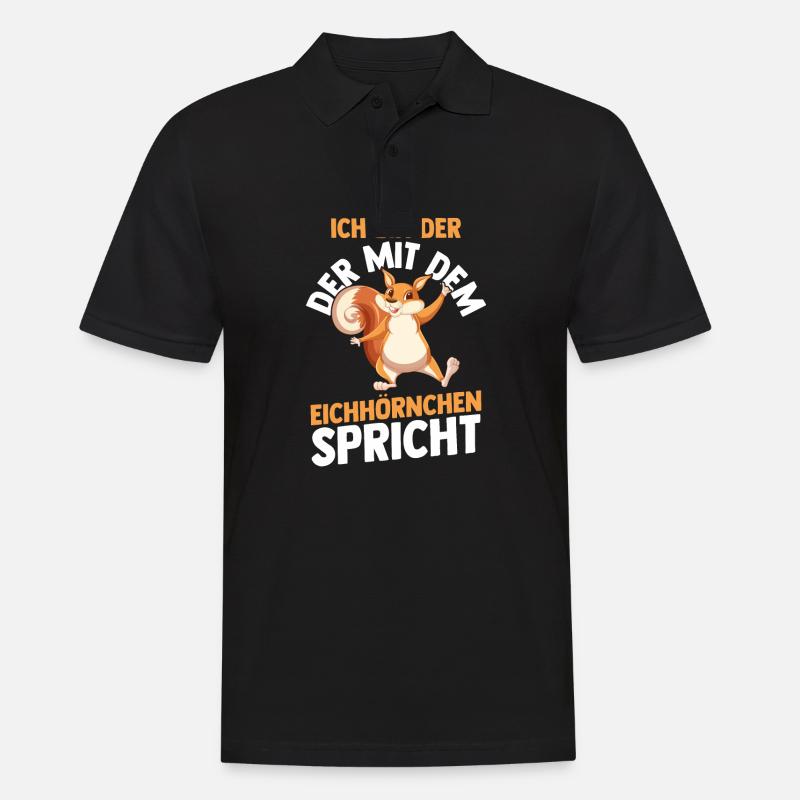 Eichhörnchen - Männer Poloshirt - Schwarz