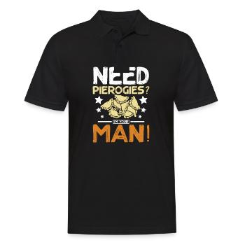 Pierogi making, Need pierogi? I'm your man! - Men's Polo Shirt - black - Front - Kai (181cm)