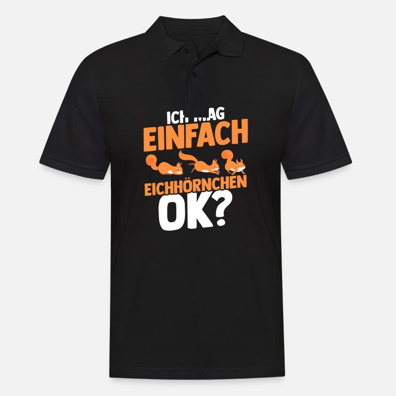 Eichhörnchen - Männer Poloshirt - Schwarz