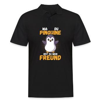 Pinguin - Männer Poloshirt - Schwarz - Vorne - Kai (181cm)
