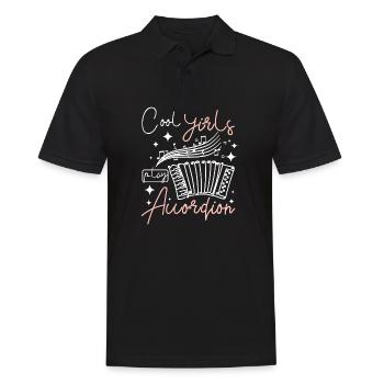 Cool girls play accordion - Männer Poloshirt - Schwarz - Vorne - Kai (181cm)