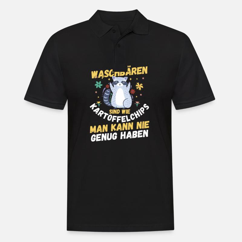 Waschbär - Männer Poloshirt - Schwarz