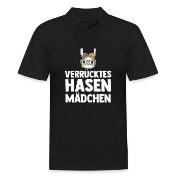 Kaninchen Hase - Männer Poloshirt - Schwarz - Vorne - Kai (181cm)