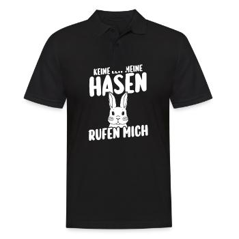 Kaninchen Hase - Männer Poloshirt - Schwarz - Vorne - Kai (181cm)