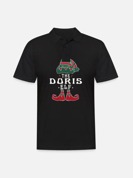 Doris Elf Familie Passende Gruppe Weihnachten Mama Papa - Männer Poloshirt - Schwarz