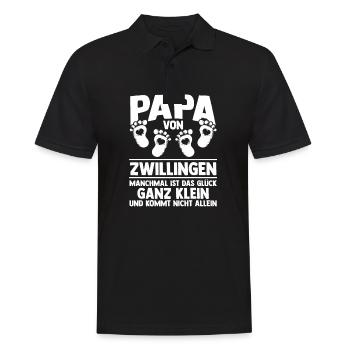 Vater Zwillingspapa Papa von Zwillingen - Männer Poloshirt - Schwarz - Vorne - Kai (181cm)