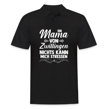Mutter Mama von Zwillingen Zwillingsmama - Männer Poloshirt - Schwarz - Vorne - Kai (181cm)
