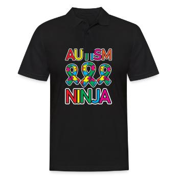 Ninja de l’autisme, guerrier autiste, - Polo Homme - noir - Devant - Kai (181cm)