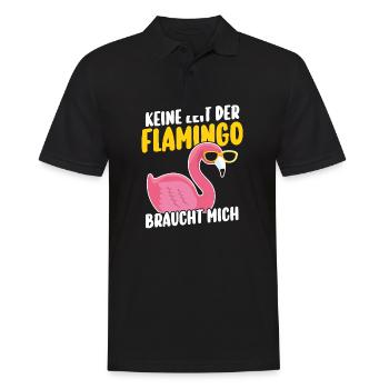 Keine Zeit der Flamingo braucht mich - Männer Poloshirt - Schwarz - Vorne - Kai (181cm)