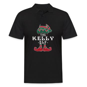 Kelly Elf Family Matching Group Christmas Mom Dad - Men's Polo Shirt - black - Front - Kai (181cm)