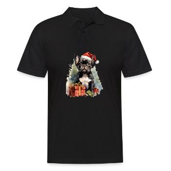 ErSa Solutions - Französische Bulldogge Weihnachtsmann - Männer Poloshirt - Schwarz - Vorne - Kai (181cm)
