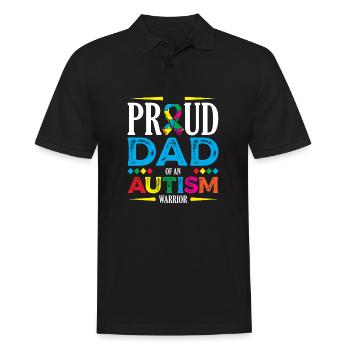 Stolzer Vater Eines Autismus-krieger-spektrums - Männer Poloshirt - Schwarz - Vorne - Kai (181cm)