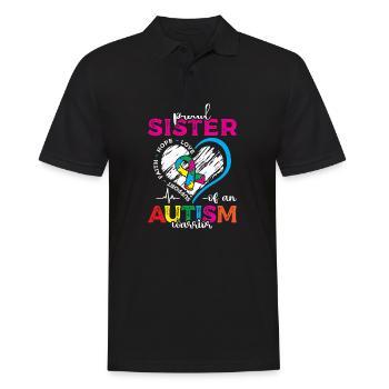 Stolze Schwester Eines Autismus-krieger-spektrums - Männer Poloshirt - Schwarz - Vorne - Kai (181cm)