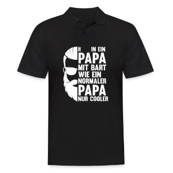 Papa Vater Bärtig Bartträger Schnurrbart Bart - Männer Poloshirt - Schwarz - Vorne - Kai (181cm)