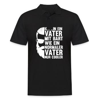 Papa Vater Bärtig Bartträger Schnurrbart Bart - Männer Poloshirt - Schwarz - Vorne - Kai (181cm)