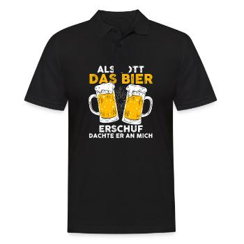 Als Gott Bier Erschuf Dachte Er An Mich - Männer Poloshirt - Schwarz - Vorne - Kai (181cm)