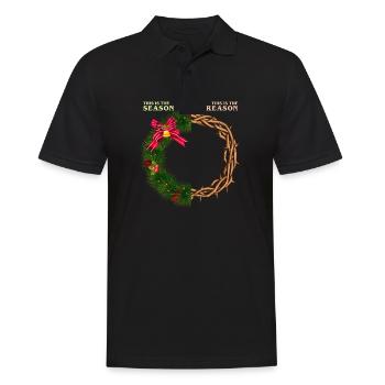 Jesus - Das ist die Jahreszeit Das ist der Grund - Männer Poloshirt - Schwarz - Vorne - Kai (181cm)