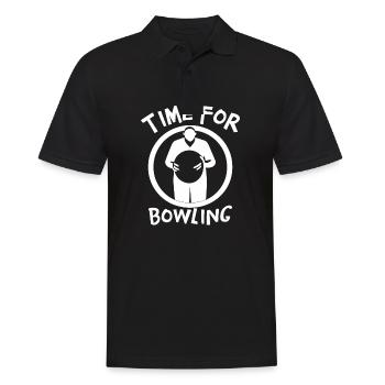 Time for Bowling - Men's Polo Shirt - black - Front - Kai (181cm)