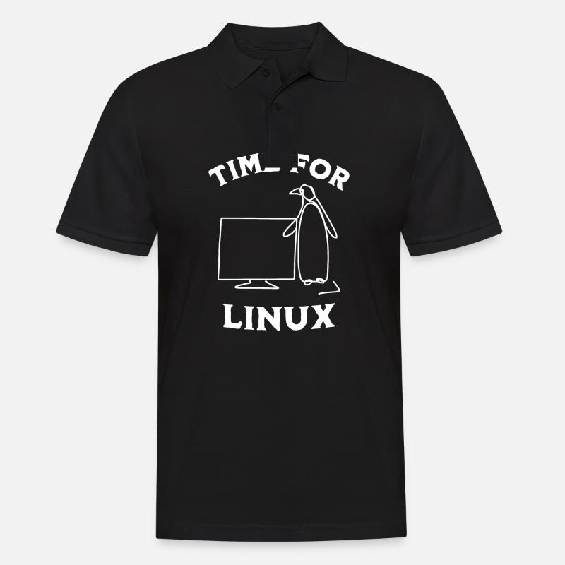 Time for Linux and Open Source Software - Men's Polo Shirt - black