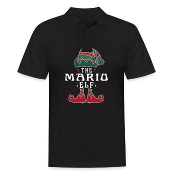 Mario Elf famille Match groupe Noël maman papa - Polo Homme - noir - Devant - Kai (181cm)