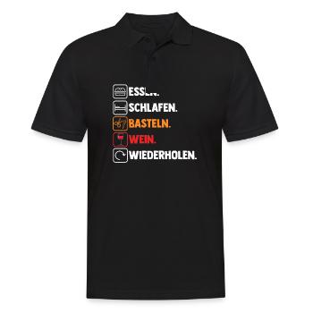 Bastler Wein Basteln - Männer Poloshirt - Schwarz - Vorne - Kai (181cm)