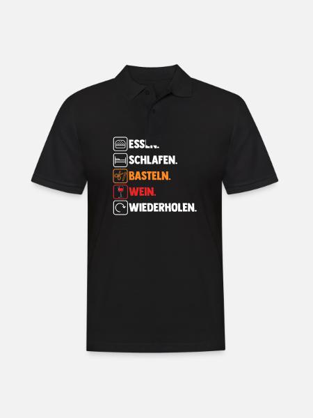 Bastler Wein Basteln - Männer Poloshirt - Schwarz