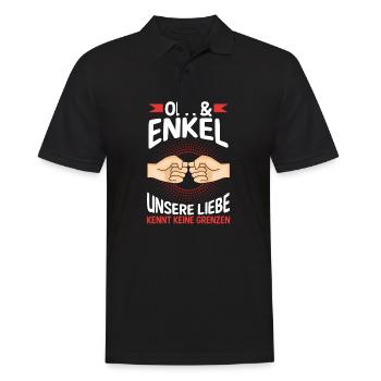 Großvater Opa und Enkel - Männer Poloshirt - Schwarz - Vorne - Kai (181cm)