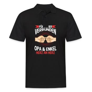 Großvater Opa und Enkel - Männer Poloshirt - Schwarz - Vorne - Kai (181cm)