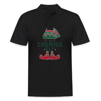 Le pyjama Chemise Elf pour un Noël drôle - Polo Homme - noir - Devant - Kai (181cm)