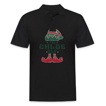 Chloe Elf Personalisierter Name Weihnachtsfamilie - Männer Poloshirt - Schwarz - Vorne - Kai (181cm)