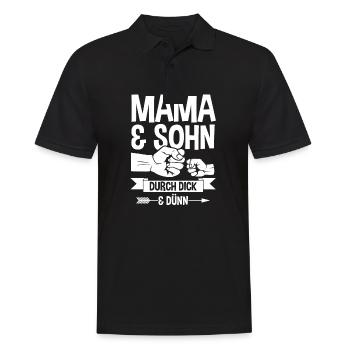 Mutter Muttertag Mama und Sohn - Männer Poloshirt - Schwarz - Vorne - Kai (181cm)
