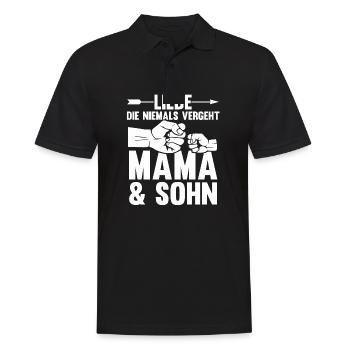 Mutter Muttertag Mama und Sohn - Männer Poloshirt - Schwarz - Vorne - Kai (181cm)