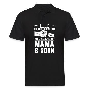Mutter Muttertag Mama und Sohn - Männer Poloshirt - Schwarz - Vorne - Kai (181cm)