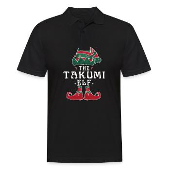 Maman de Noël de groupe d’appariement de la famille Takumi Elf - Polo Homme - noir - Devant - Kai (181cm)