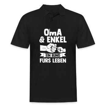 Oma Großmutter und Enkel - Männer Poloshirt - Schwarz - Vorne - Kai (181cm)