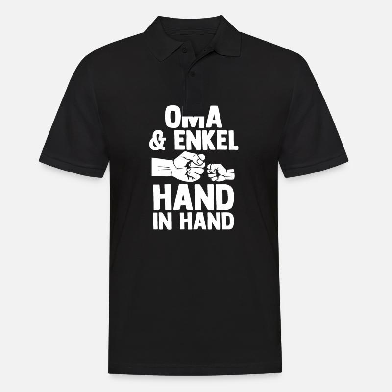 Oma Großmutter und Enkel - Männer Poloshirt - Schwarz