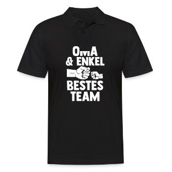 Oma Großmutter und Enkel - Männer Poloshirt - Schwarz - Vorne - Kai (181cm)