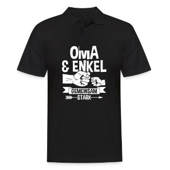 Oma Großmutter und Enkel - Männer Poloshirt - Schwarz - Vorne - Kai (181cm)