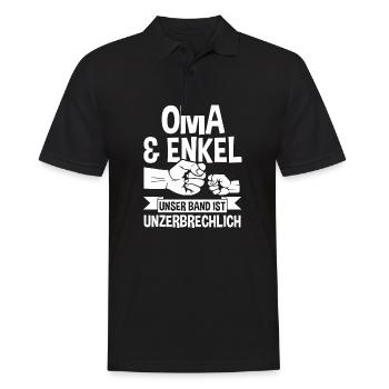 Oma Großmutter und Enkel - Männer Poloshirt - Schwarz - Vorne - Kai (181cm)